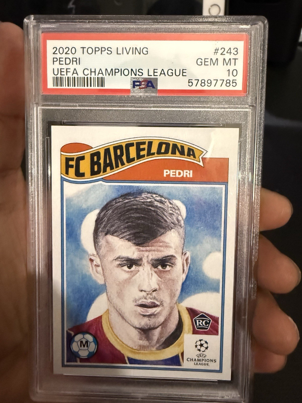 Topps 2020 Living Pedri Rookie #243 UEFA Champions League PSA 10 Topps 2020 Living Pedri Rookie #243 UEFA Champions League PSA 10