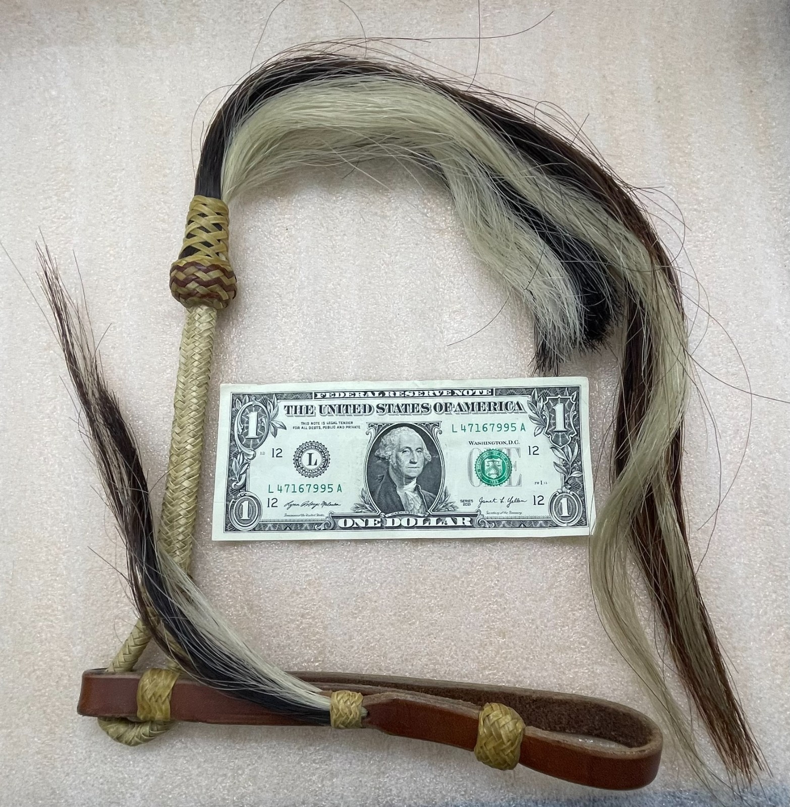 African Fly Whisk Maasai or Hausa - Horsehair and Leather