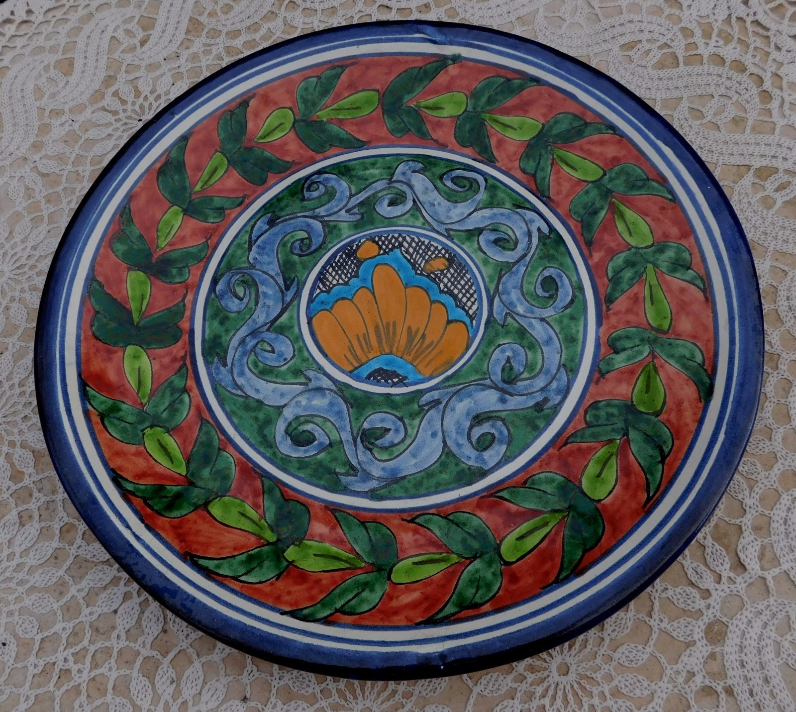Vintage Mexican TALAVERA Pottery  Ramirez  Plate Dish Plaque Mexico