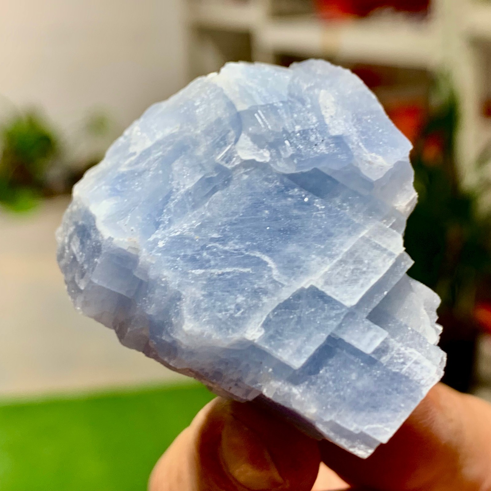 62G Top Natural Blue Calcite ClusterRoughTextured Crystal gemstone mineral