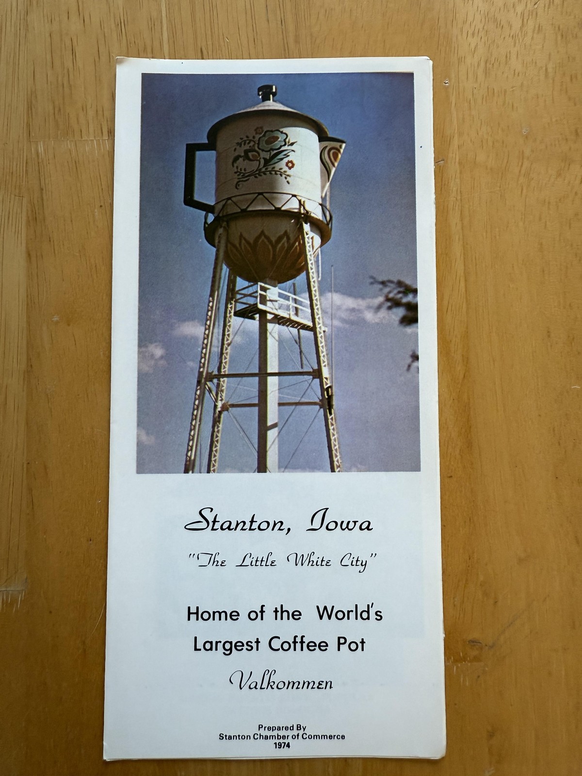 Vintage 1974 Stanton Iowa Travel Tourist Brochure World\'s Largest Coffee Pot USA