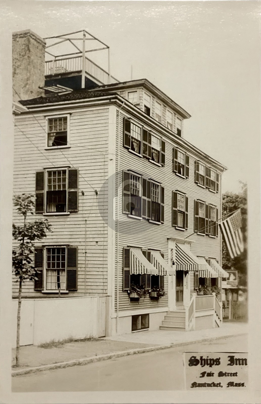 Ships Inn Restaurant, Fair Street Nantucket MA RPPC Photo Postcard COPY Ships Inn Restaurant, Fair Street Nantucket MA RPPC Photo Postcard COPY