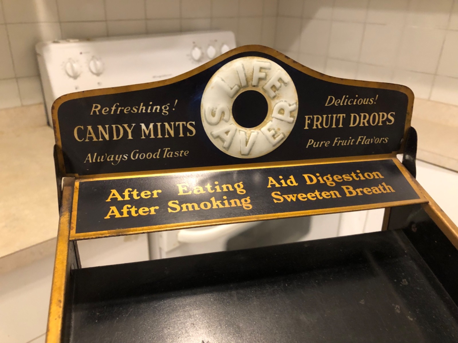 VINTAGE RARE c1920 “LIFESAVERS” CANDY MINTS & FRUIT DROPS METAL DISPLAY RACK VINTAGE RARE c1920 “LIFESAVERS” CANDY MINTS & FRUIT DROPS METAL DISPLAY RACK