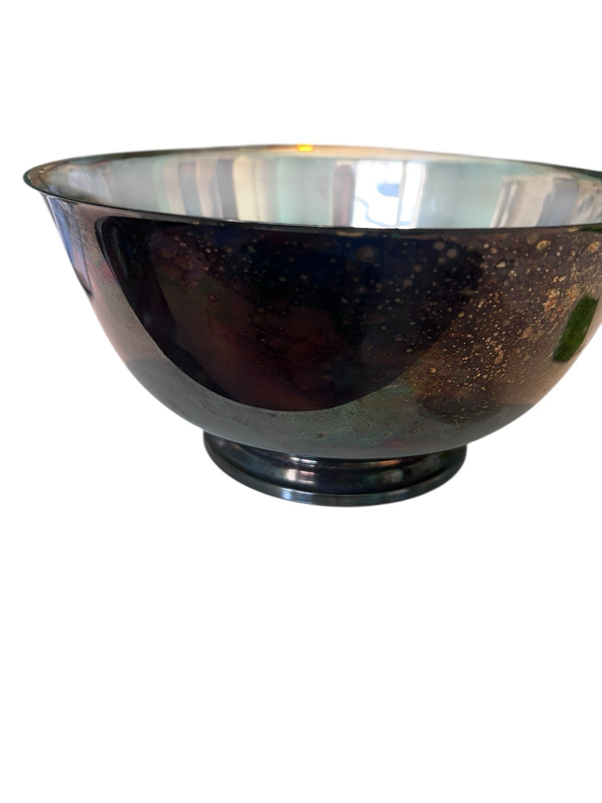Vintage Oneida Silver Plated 8” Paul Revere Footed Bowl Engraved Tarnished HHP Vintage Oneida Silver Plated 8” Paul Revere Footed Bowl Engraved Tarnished HHP