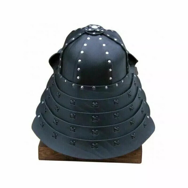 Medieval Leather Japanese Samurai Helmet Knight Reenactment Helmet Halloween