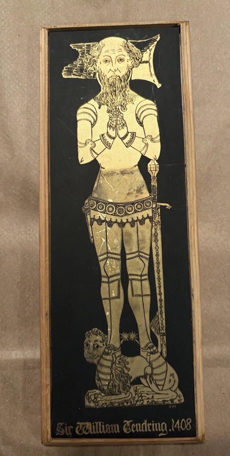 Vintage Brass Rubbing Sir William Tendering 1408 Vintage Brass Rubbing Sir William Tendering 1408