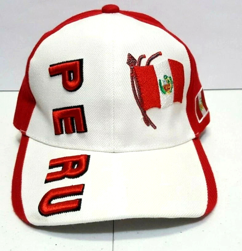 Peru Flag Cap Peruvian Hat Gorra De Bandera Andes South America