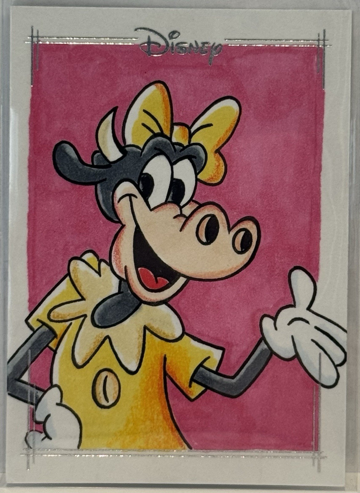 2026 Topps Chrome Disney Sketch Card Clarabelle Cow 1/1 Artist Crockett