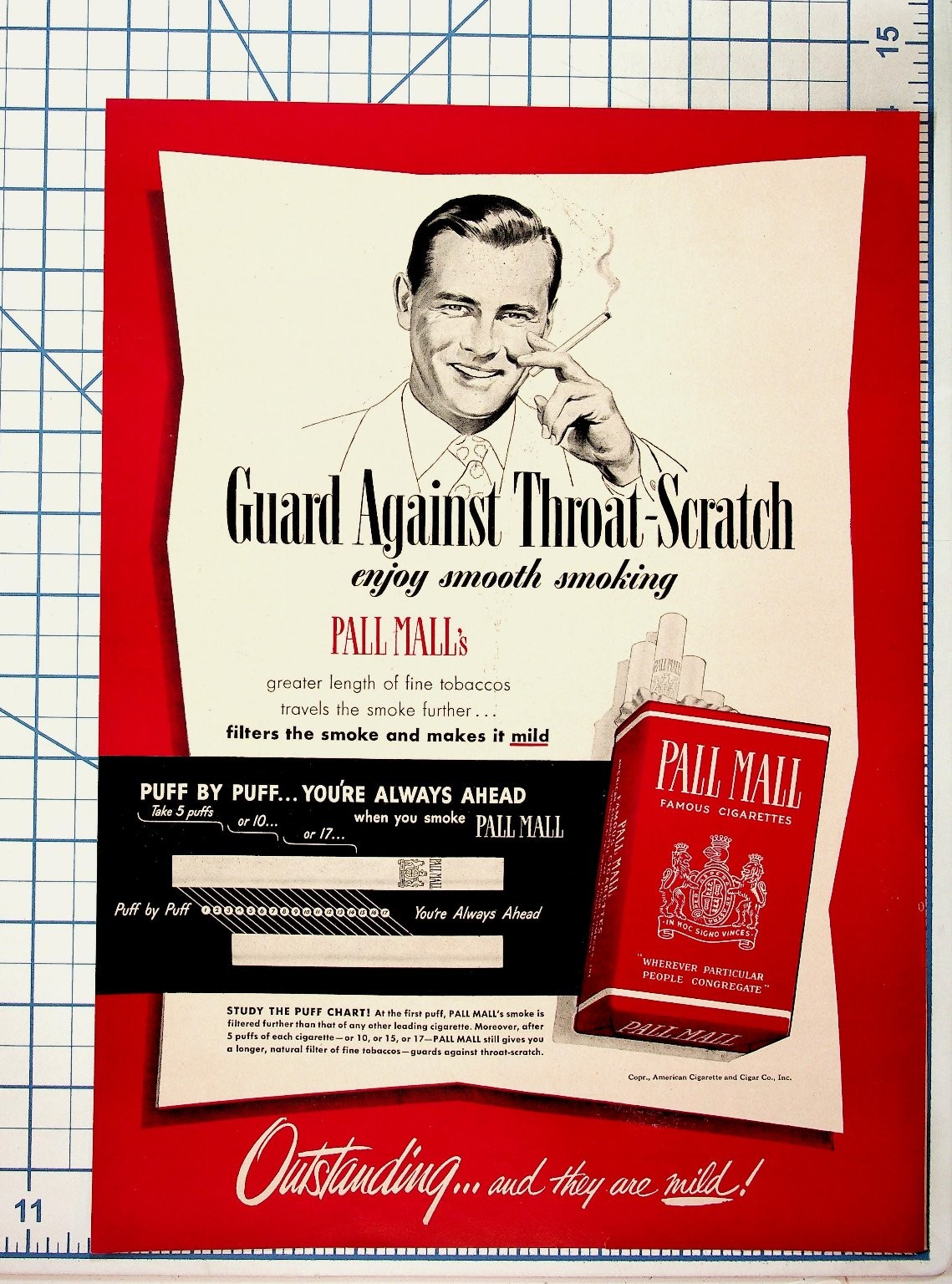 Vintage 1940s Pall Mall Cigarette Advertisement Man Smoking Ad Vintage 1940s Pall Mall Cigarette Advertisement Man Smoking Ad