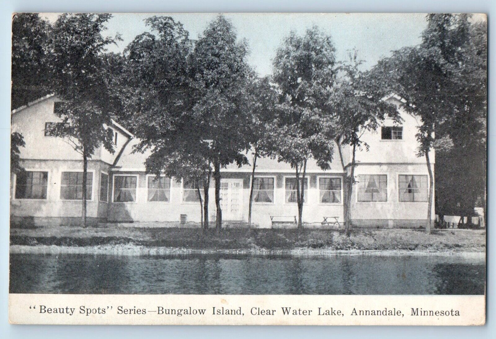Annandale Minnesota MN Postcard Beauty Spots Bungalow Island Clear Water c1905