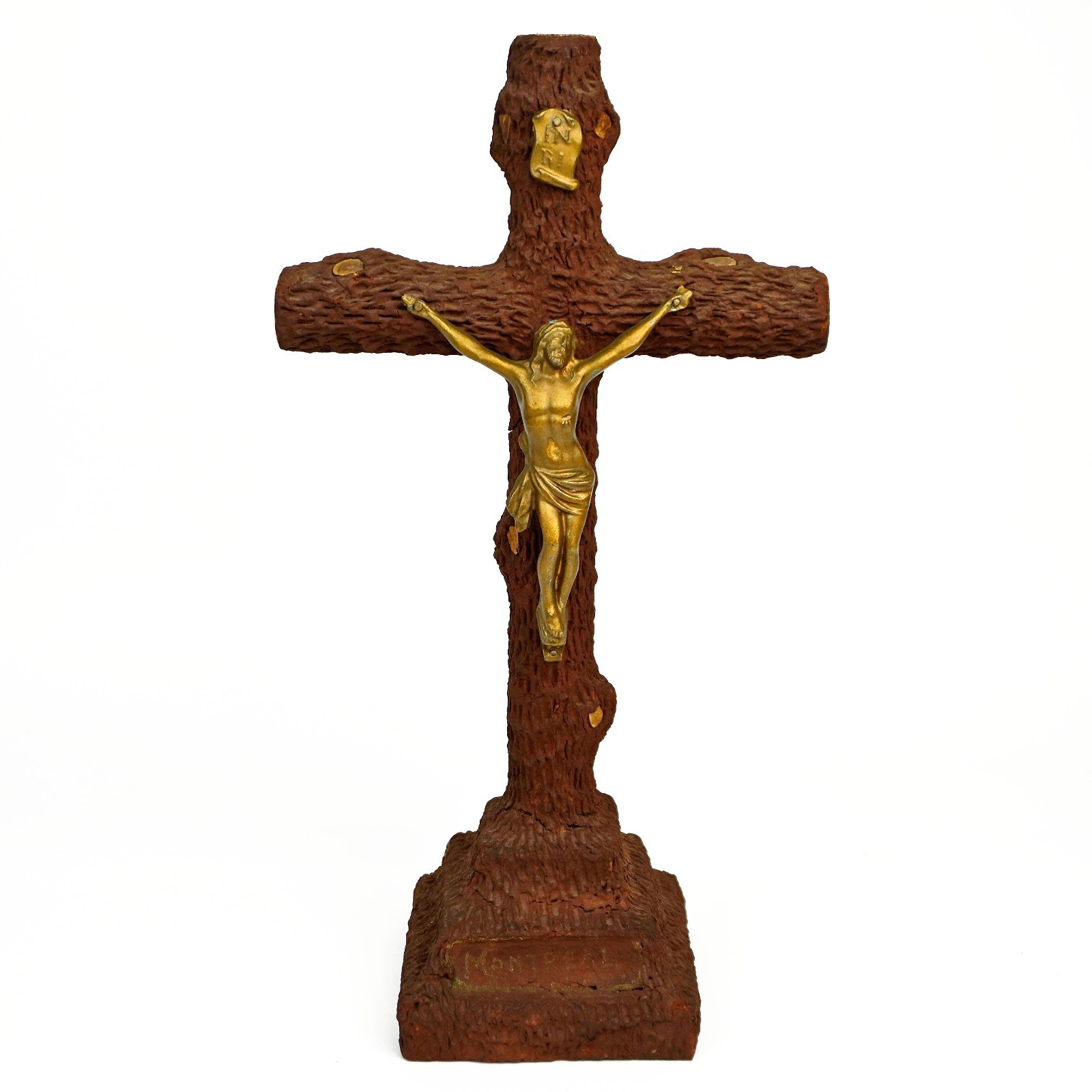 Antique Early 1900's Primitive Folk Art Montreal Quebec Canada Logger's Crucifix Antique Early 1900's Primitive Folk Art Montreal Quebec Canada Logger's Crucifix