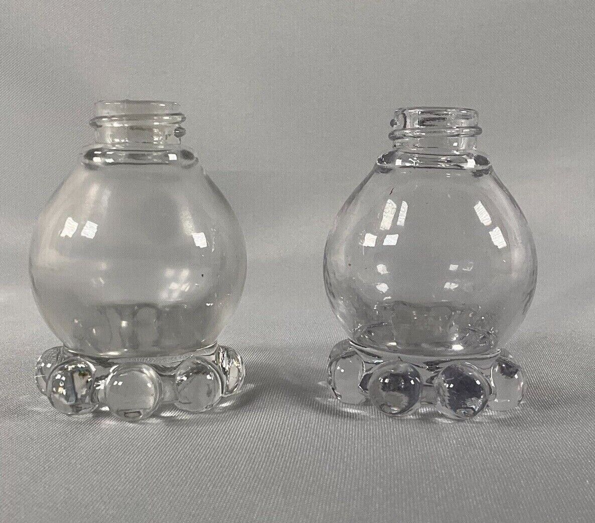 Imperial Glass Candlewick Round Salt & Pepper Shakers - NO LIDS - Vintage 