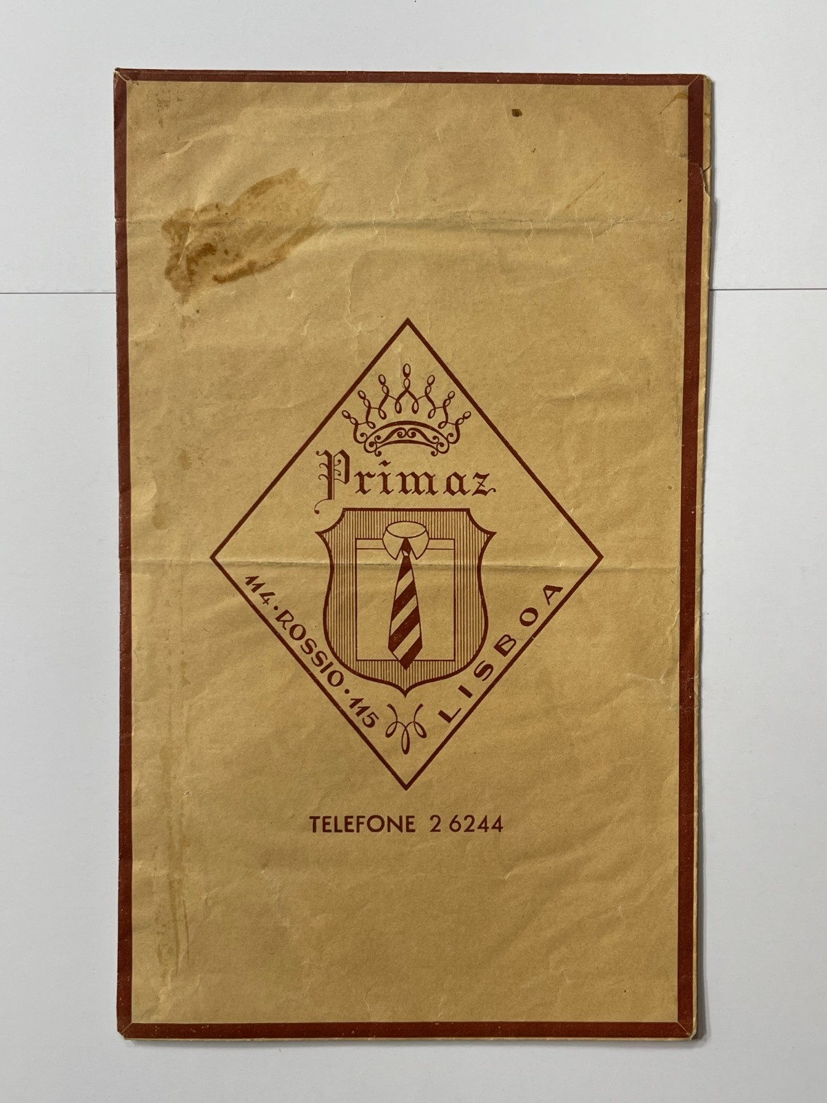 Vintage 1950s Camisaria Primaz Store Bag - Lisbon Portugal