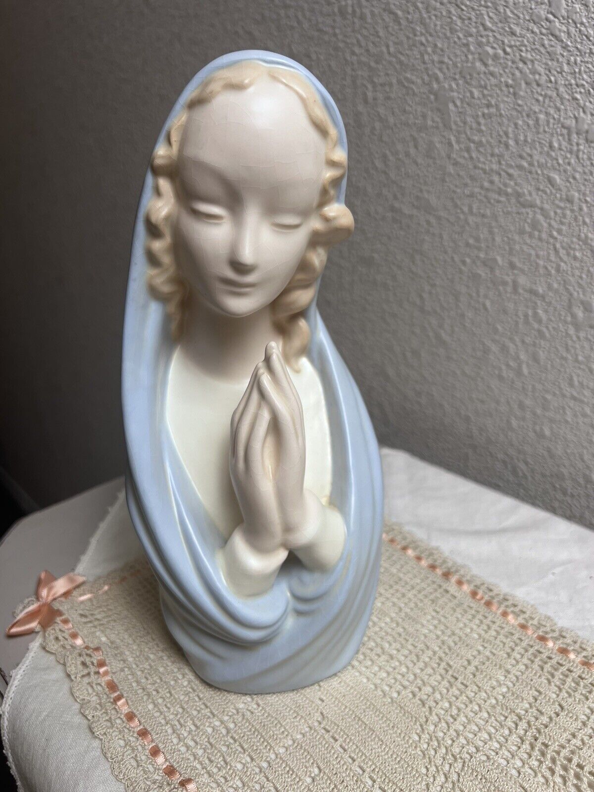 Hand Painted Madonna Statue Mother Mary Serenity Christian Catholic