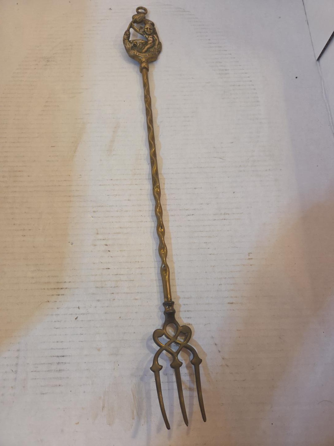 Vintage Dartmoor Pixie brass toasting fork, circa 1920s 1930s Fireplace Tool Vintage Dartmoor Pixie brass toasting fork, circa 1920s 1930s Fireplace Tool