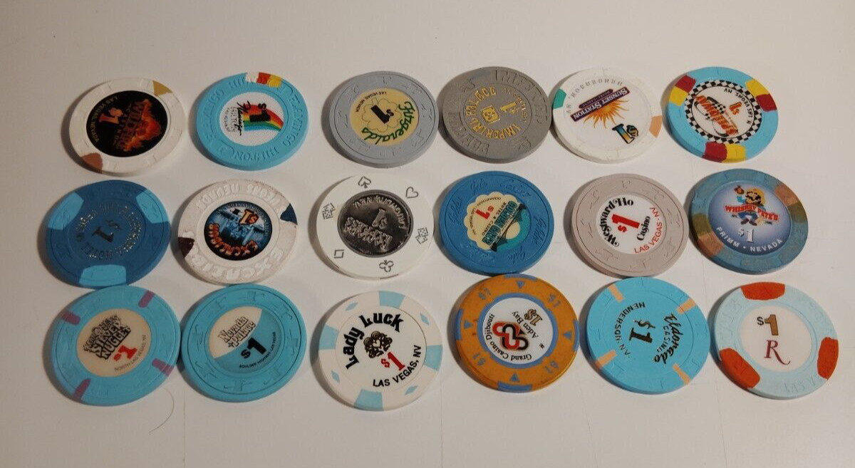 Lot 18 Casino Gaming Tokens Mix  Las Vegas Atlantic City Africa Some Rare