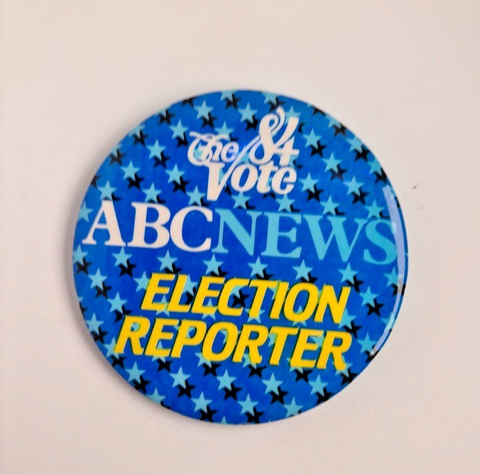 *RARE* 1984 ABC News Election Reporter Button 3