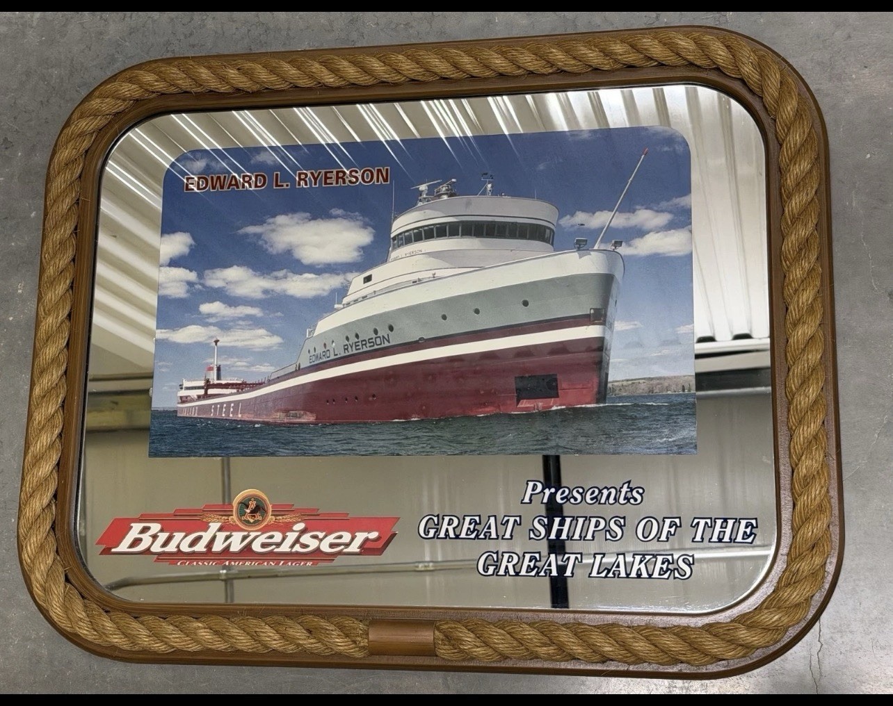 Budweiser Great Ships of the Great Lakes Edward L Ryerson Mirror