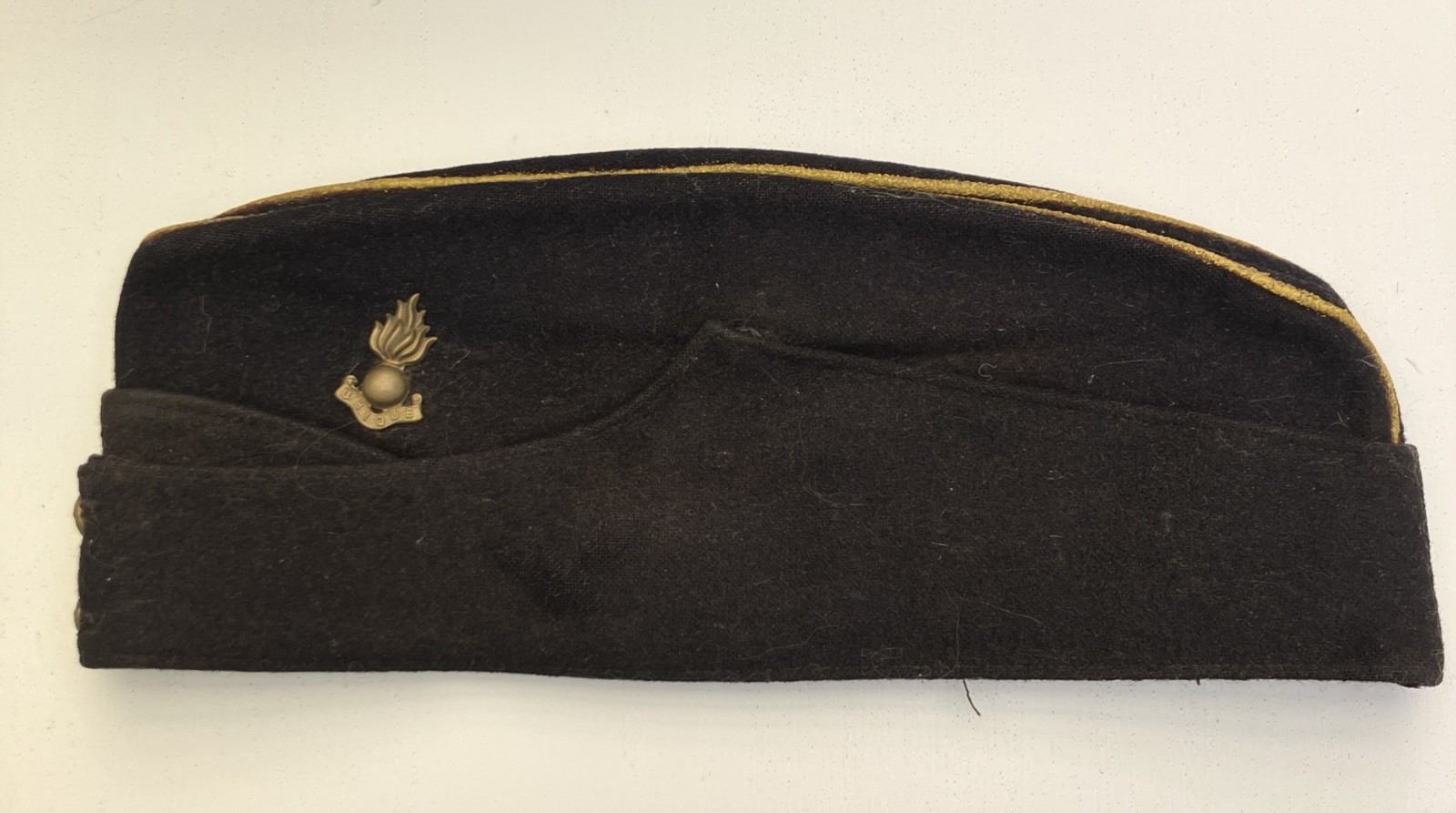 Vintage British Army Royal Engineers Side Cap with badge and Yellow strips