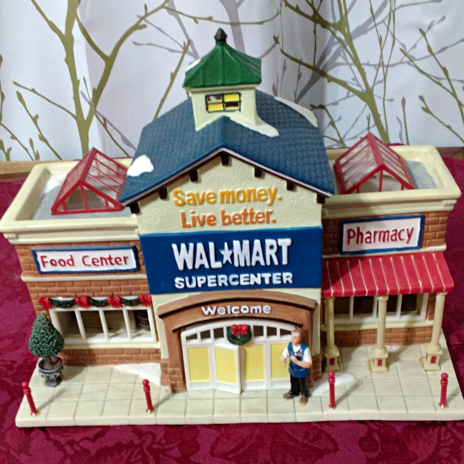 Holiday Time Wal-Mart Supercenter Village Building 2008 Ceramic Porcelain Boxed Holiday Time Wal-Mart Supercenter Village Building 2008 Ceramic Porcelain Boxed