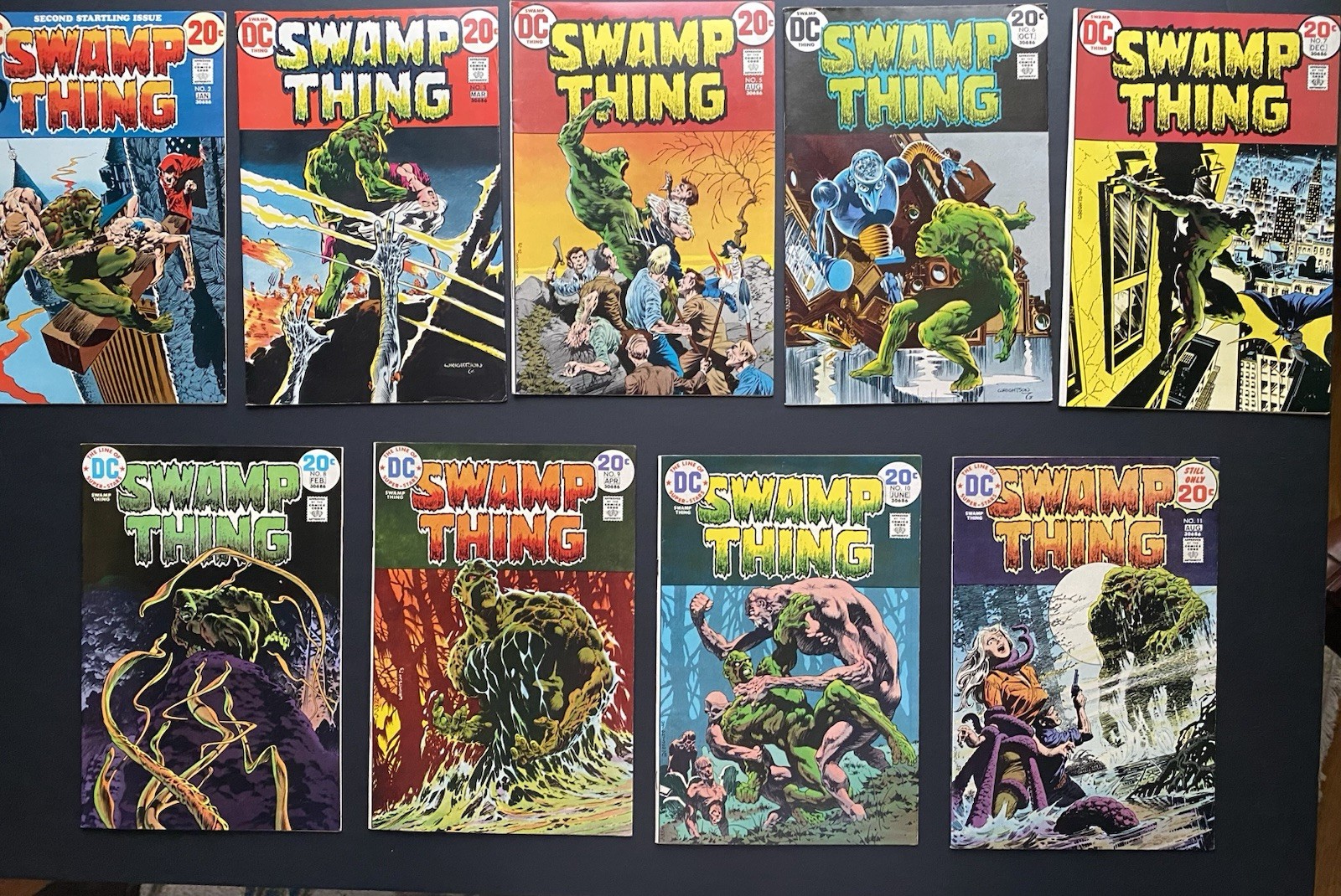 Swamp Thing 2,3,5-11 (lot of 9) 1973 CLASSIC Comic Bernie Wrightson Ex -NMint