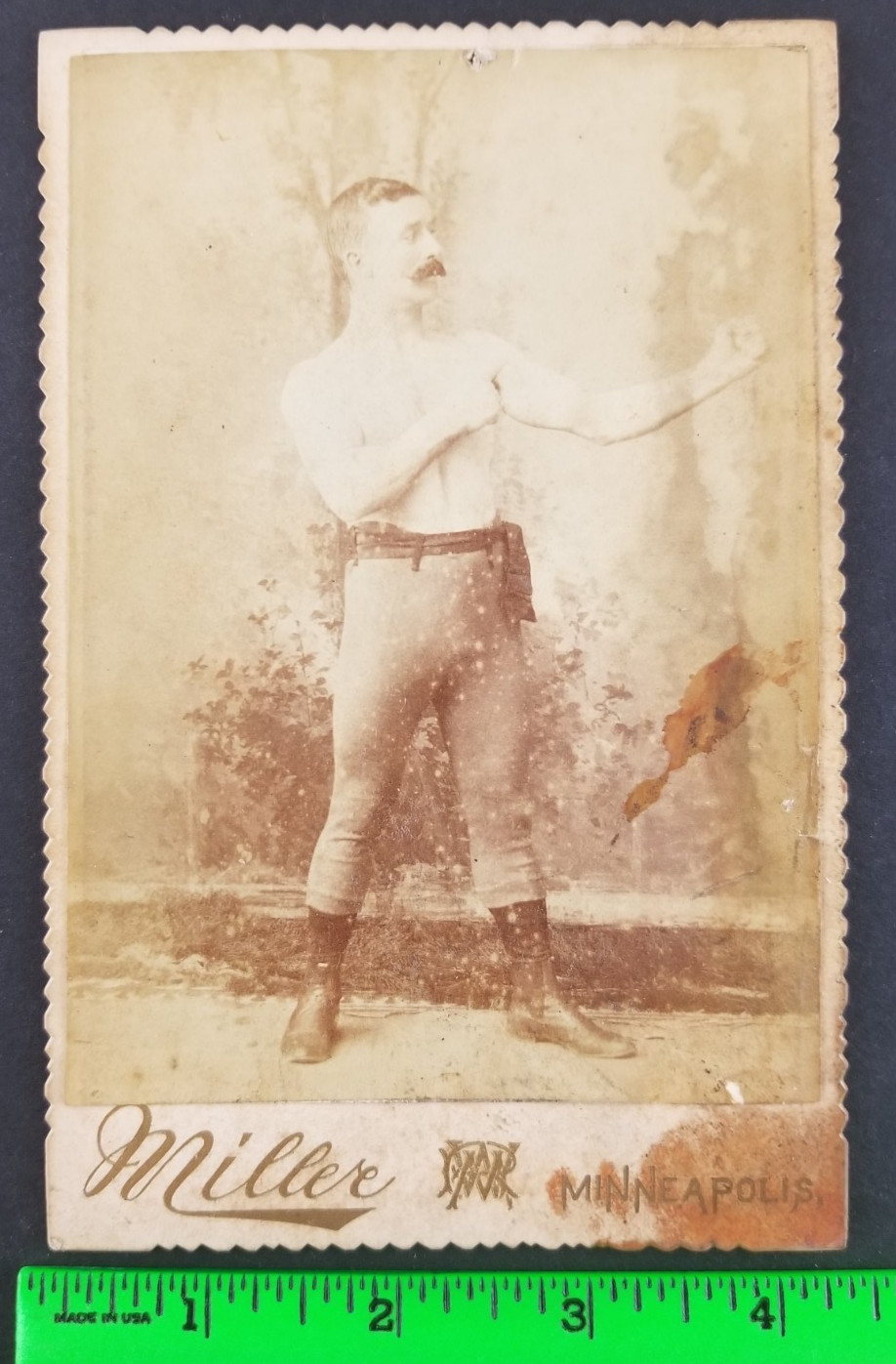 Vintage Billy Manning 1890's Boxing Boxer Cabinet Photo (Has Some Wear)