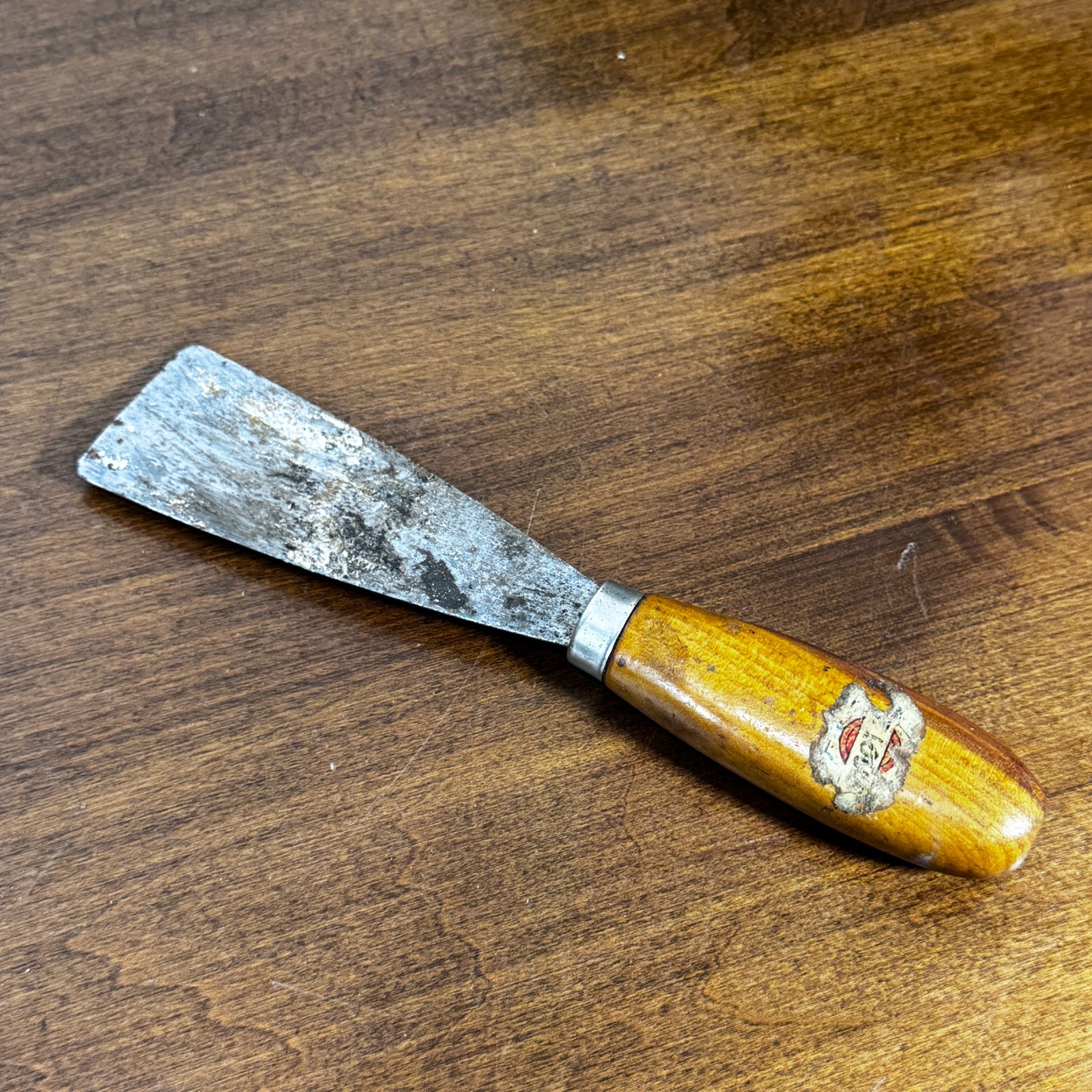 Vintage Artist\'s Putty Painting Knife Wood Handle Wide Blade Tool 7\ Vintage Artist\'s Putty Painting Knife Wood Handle Wide Blade Tool 7\