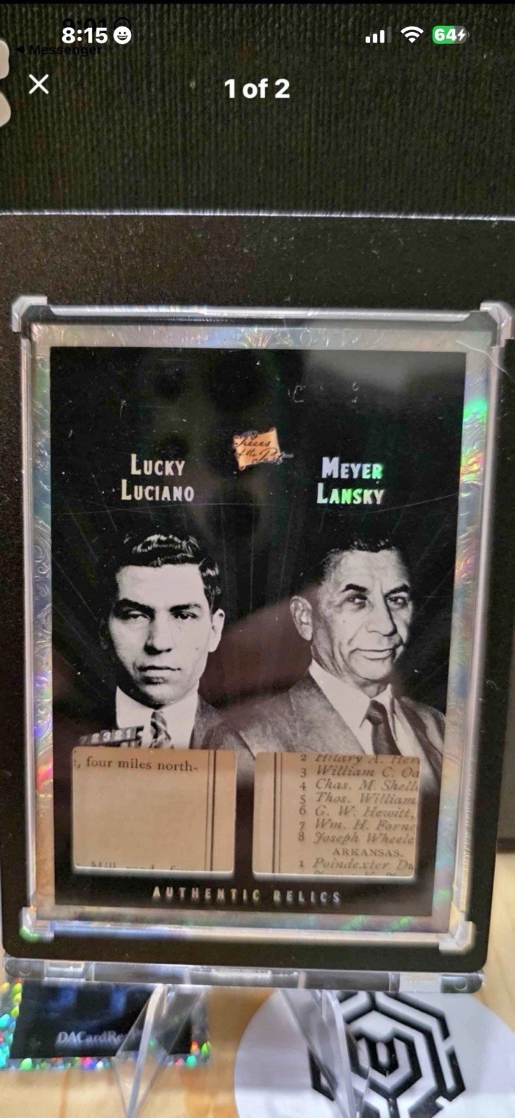Ultimate Pieces Of The Past Mega Lot 1/1 Luciano Lansky Tesla Einstein Relics