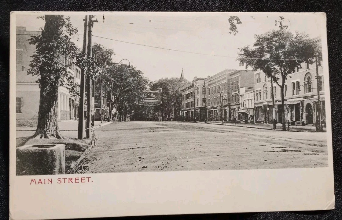 Vintage 1905 Indianapolis Indiana Main Street Teddy Roosevelt Banner Postcard