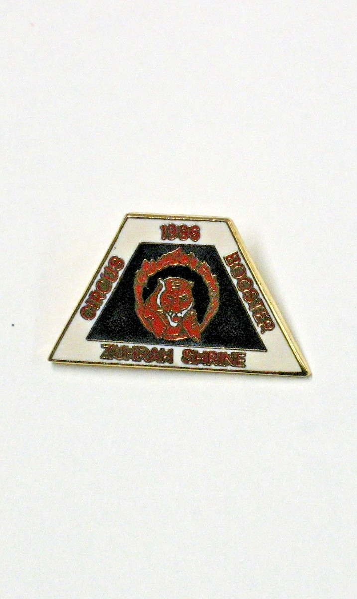 Zuhrah Shrine Masonic Circus Booster 1996 Minnesota, Lapel Hat Pinback