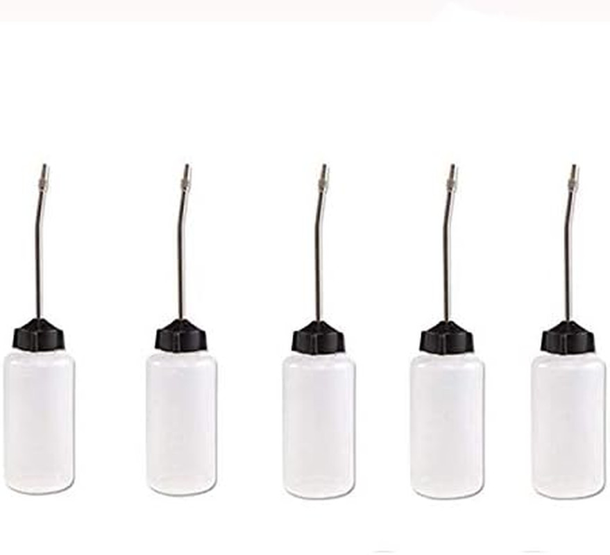 5 Pack Plastic Sewing Machine Oiler/Oil Dispenser with Long Angled Spout 120 ML