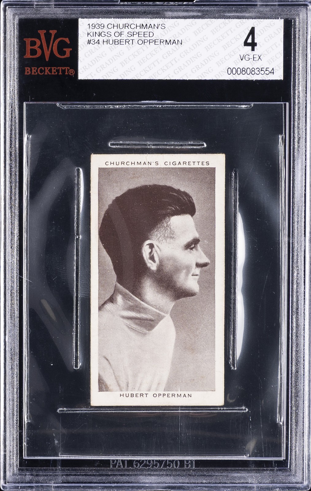 1939 CHURCHMAN'S KINGS OF SPEED #34 HUBERT OPPERMAN BVG 4