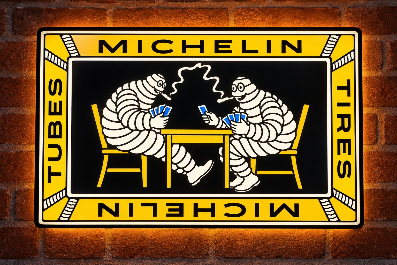 Michelin Man Playing cards Smoking 3D Printed Light Box Sign 9\