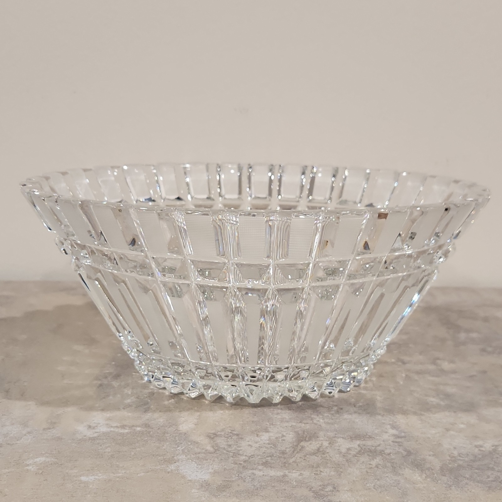 Vintage Russian Centerpiece Lead Cut Crystal Paneled Oval Bowl 11\ Vintage Russian Centerpiece Lead Cut Crystal Paneled Oval Bowl 11\