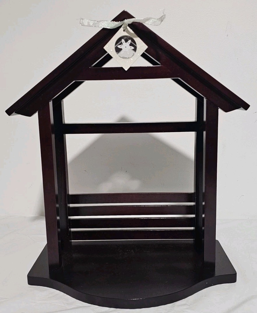 Lenox China Jewels Nativity Wooden Crèche Stable Vintage 1990s Large