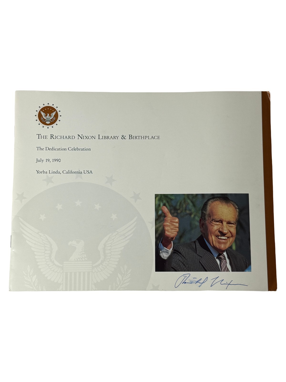 Richard Nixon Library Dedication Program Letter Signed