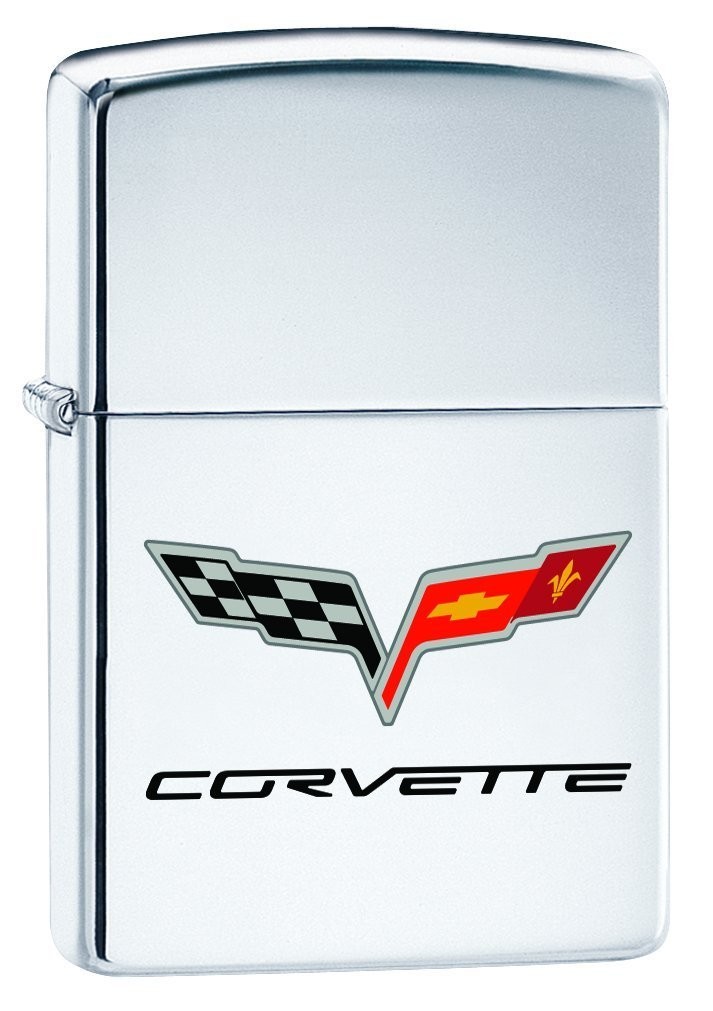 Zippo Chevy Corvette High Polish Chrome Lighter 2028