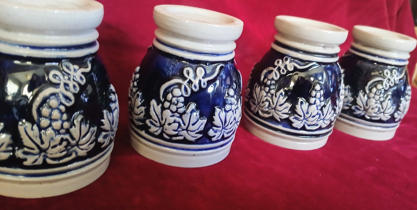 Vintage Zoller & Born German wine glasses stoneware pottery