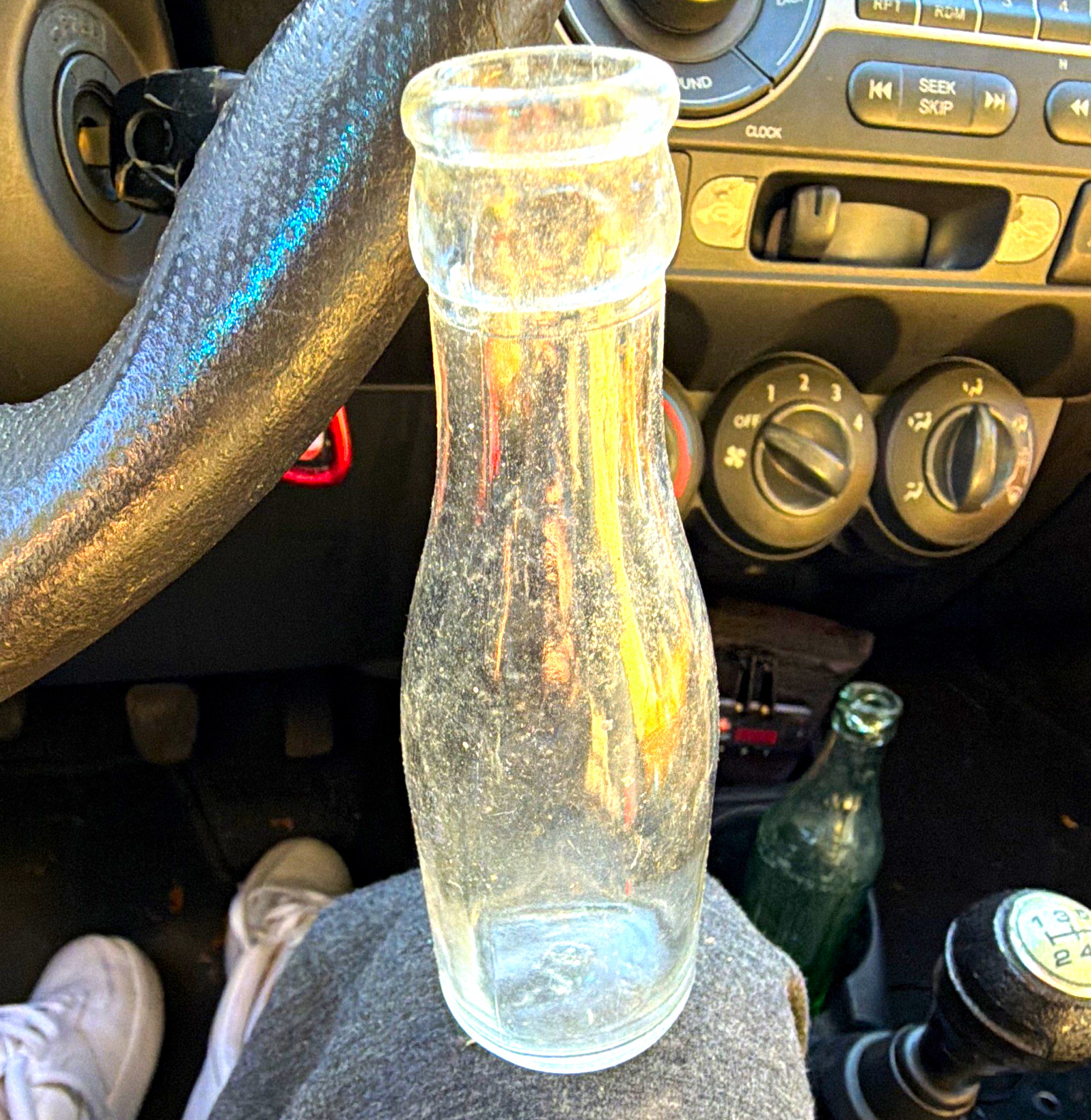 Vintage Clear Glass Milk Bottle - Clear Glass Dairy Milk Bottle