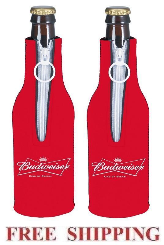 BUDWEISER KING OF BEERS 2 BEER BOTTLE SUIT COOLERS KOOZIE COOLIE HUGGIE BUD NEW