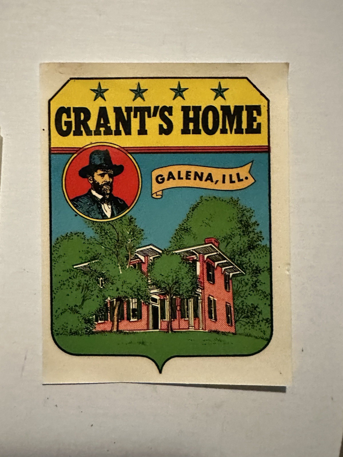 Grant\'s Home Travel souvenir sticker Galena Illinois IL (24C4)