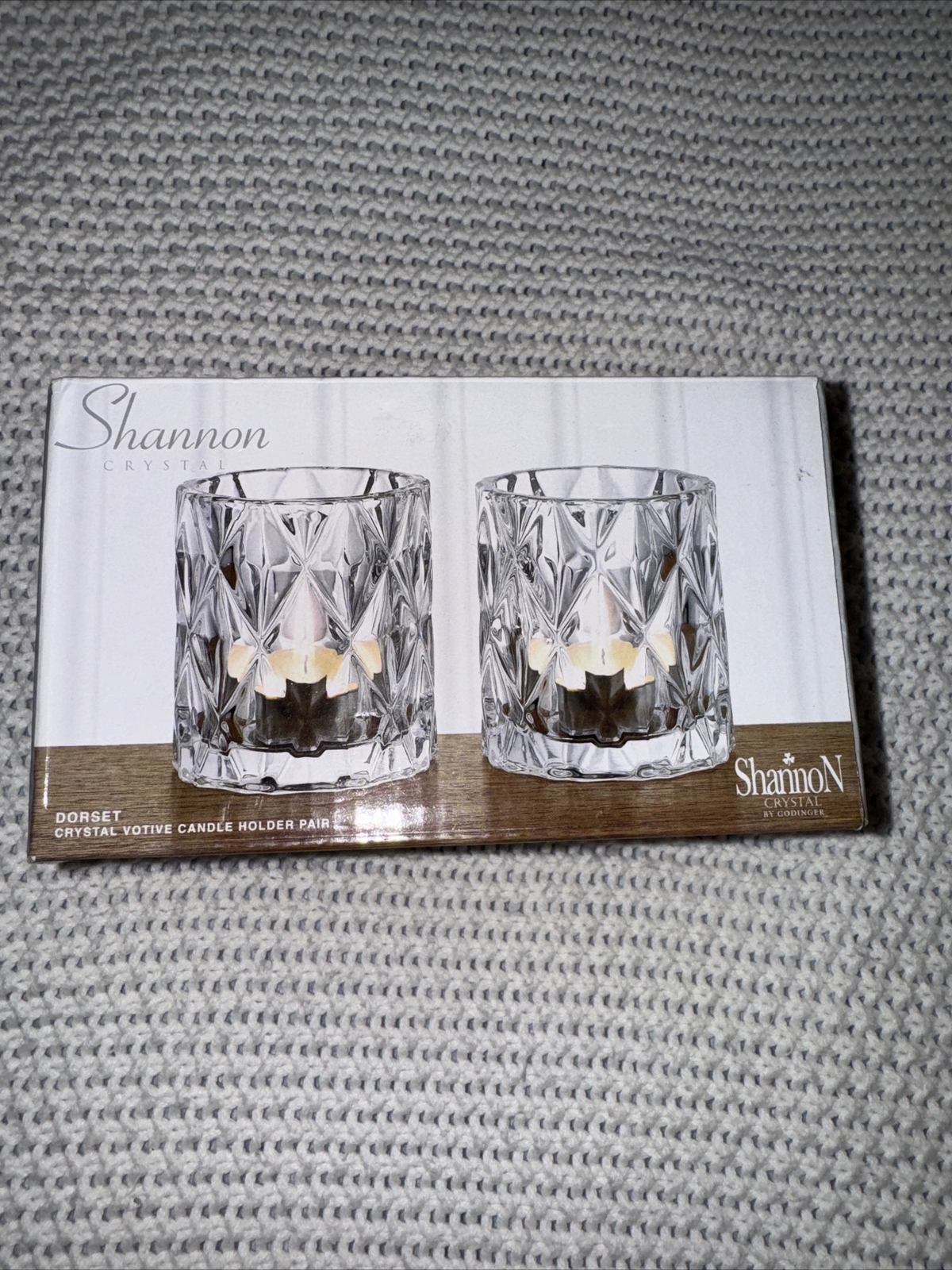 Shannon Dorset Crystal Votive Candle Holders
