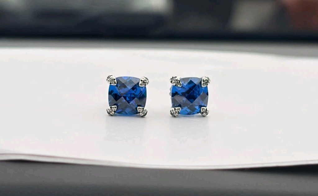 David\'Yurman Sterling Silver Châtelaine stud earrings Hampton blue topaz David\'Yurman Sterling Silver Châtelaine stud earrings Hampton blue topaz