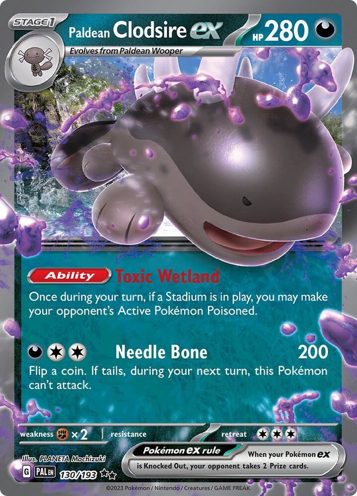Paldean Clodsire ex Double Rare Holo PAL 130/193 NM