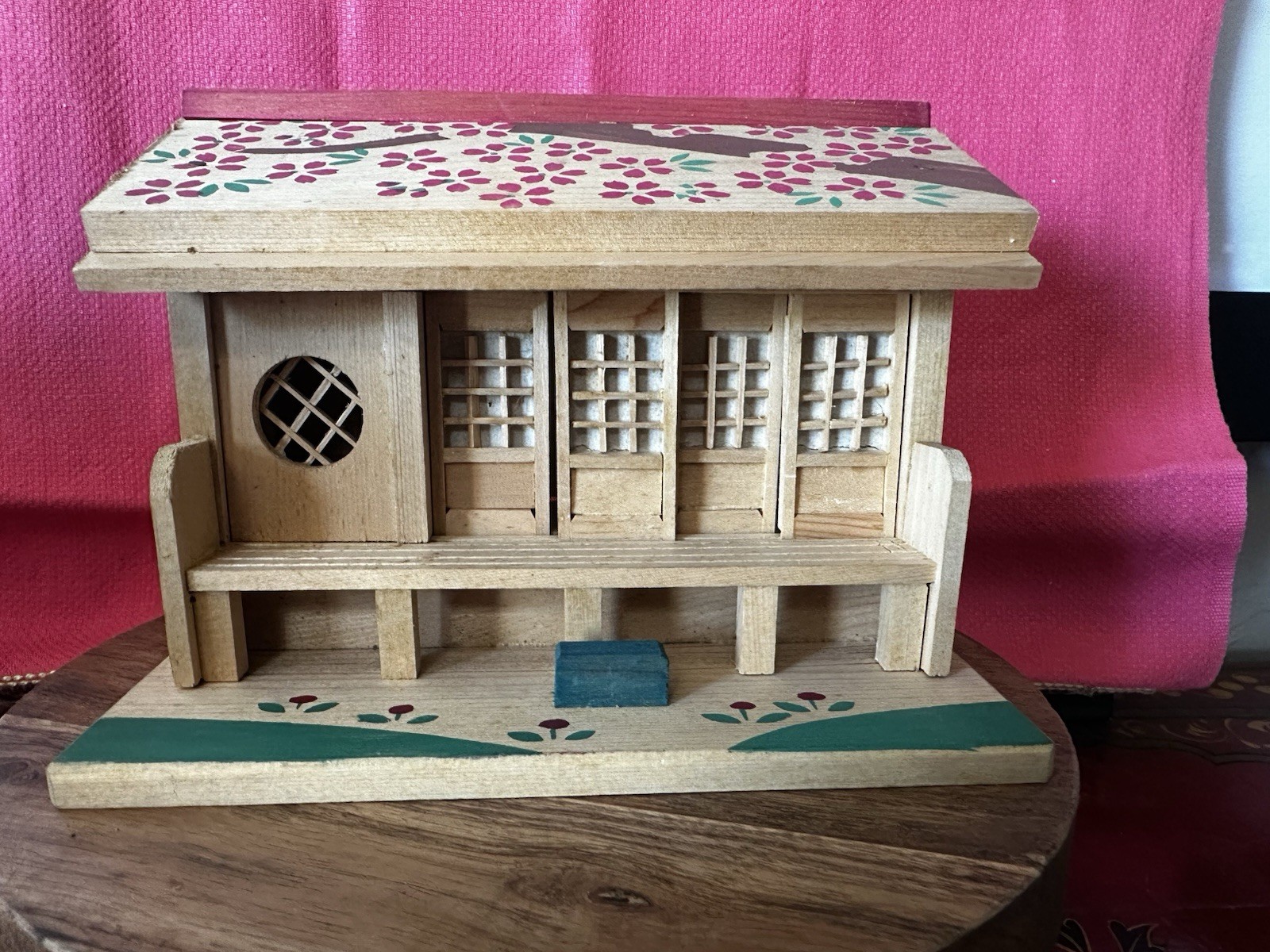 1950’s Japanese Wood Miniature Building. 4 Moving Shoji Style Panels. With Box 1950’s Japanese Wood Miniature Building. 4 Moving Shoji Style Panels. With Box