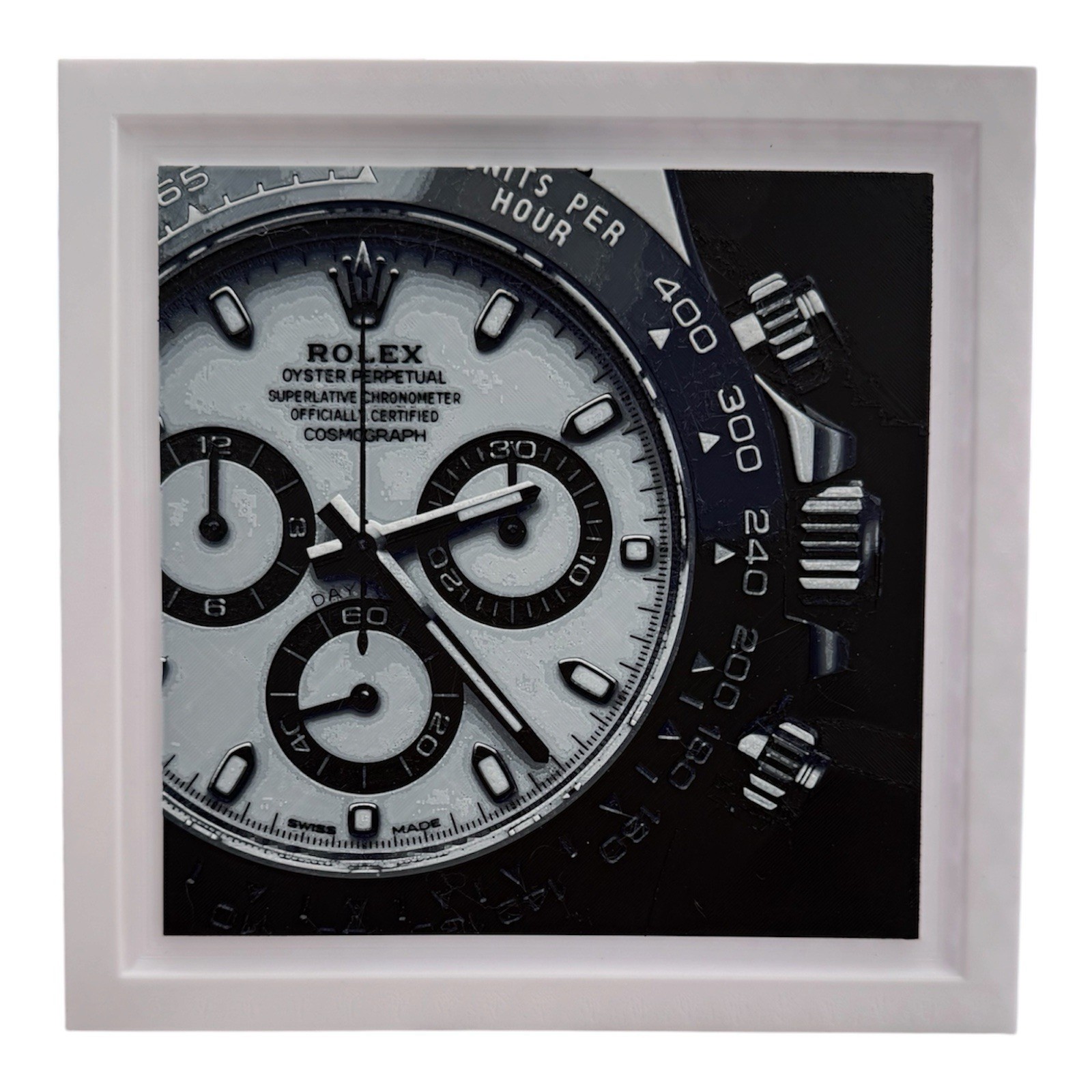 Luxury Chronograph Watch Dial Framed Black & White Photo Art Print Wall Decor