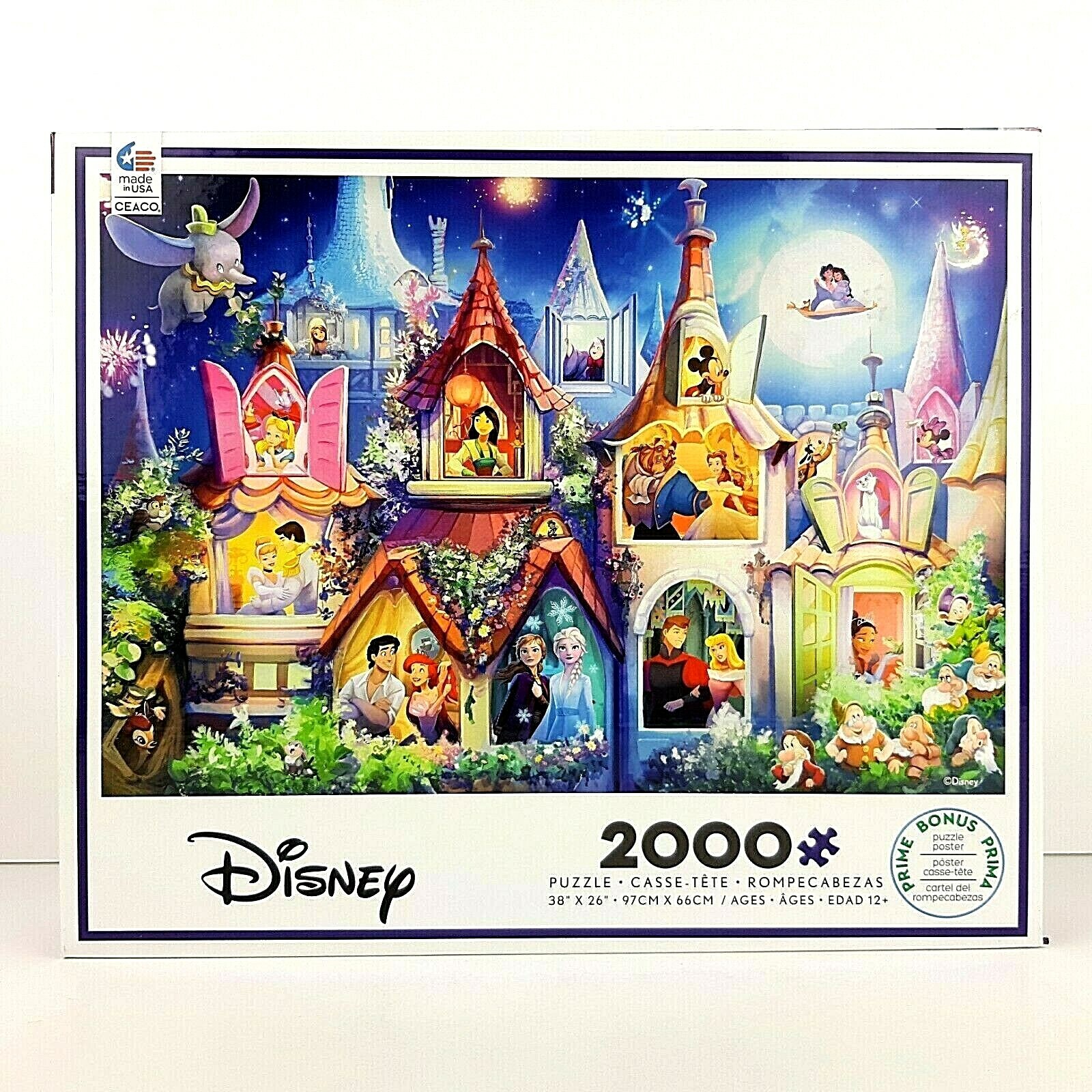Disney Princess Castle Jigsaw Puzzle 2000 Pieces Bonus Puzzle Poster