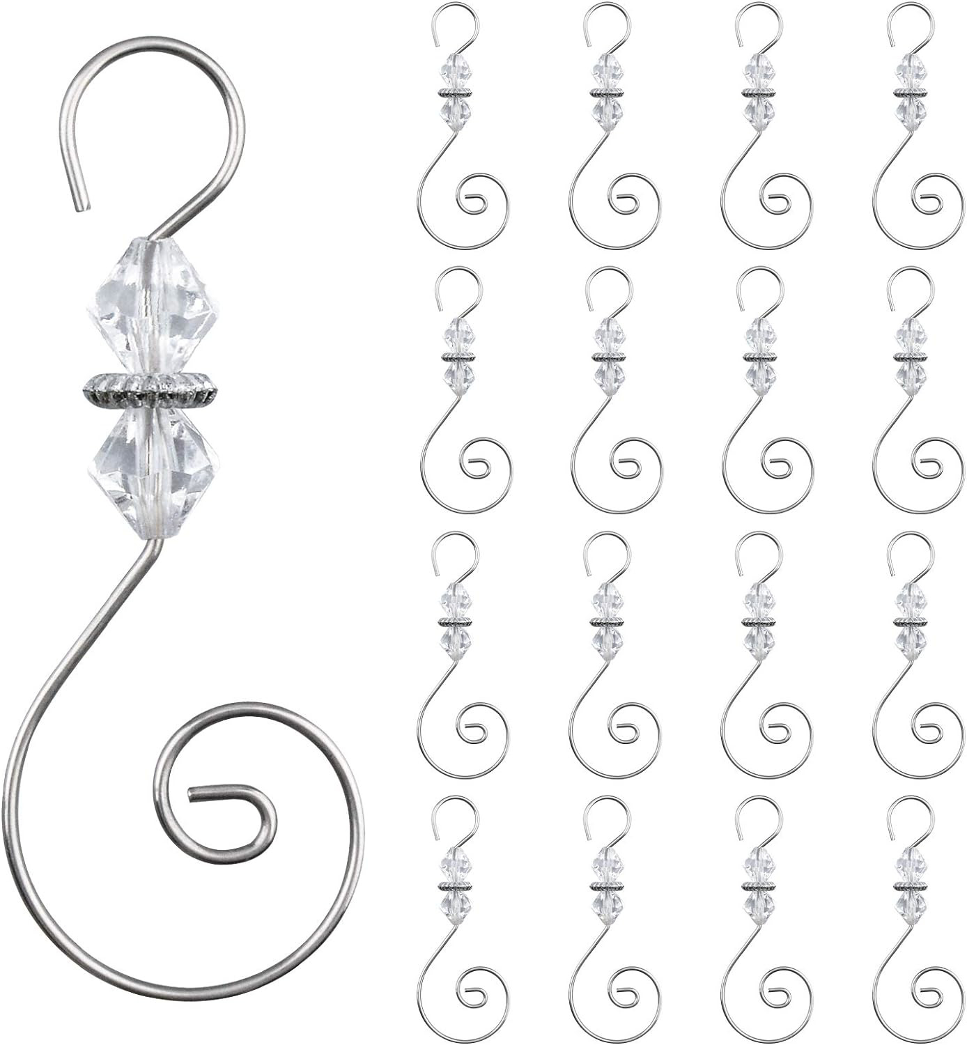 INCREWAY Ornament Hooks, 30 PCS Silver S-Shaped Hangers Hook Swirl Christmas
