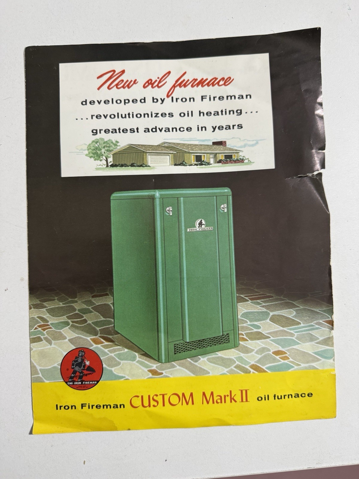Vintage 1960s Iron Fireman Custom Mark II Advertising Sheet Ephemera