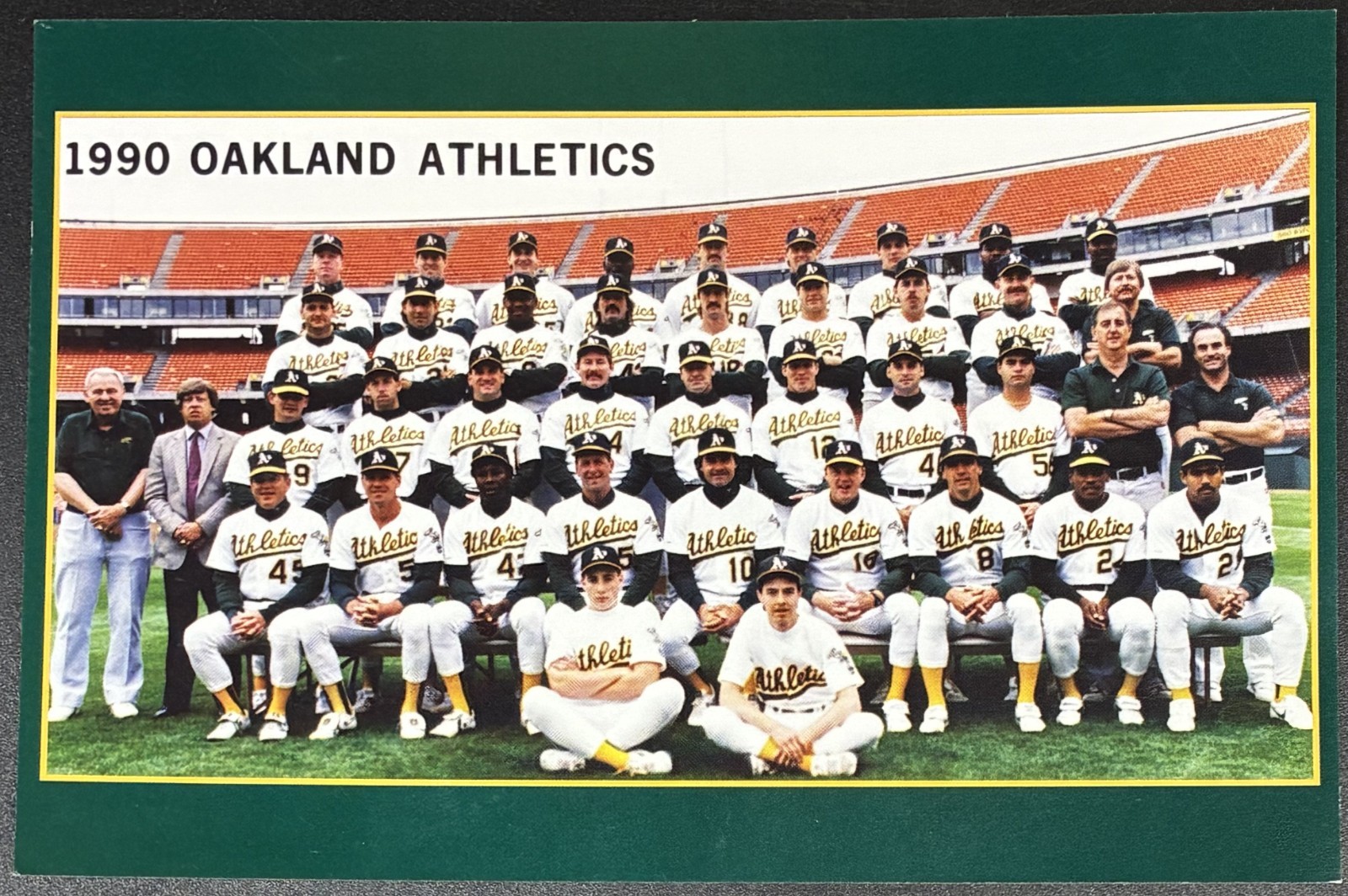 1990 Oakland A\'s Team Photo Postcard Comcast Sportsnet from 40th Anniversary Set